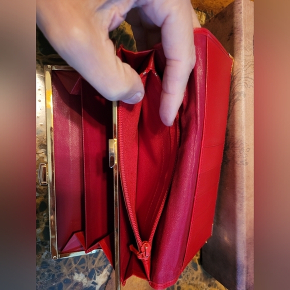 YSL red leather wallet - Picture 8 of 10